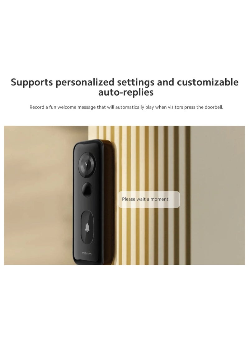 Xiaomi Smart Doorbell 3S | Head to toe with D180° | IP65 waterproof | Two power supply modes | Xiaomi security chip | Ultra clear 2K resolution | 5200mAh (typ) battery | Free 72h cloud storage