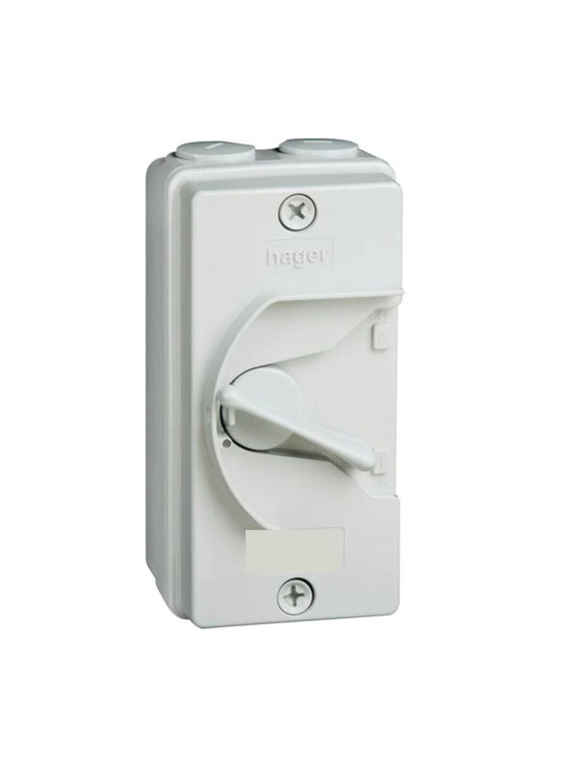 Hager Weatherproof Enclosed Isolator 20A 3P+N JG320IN