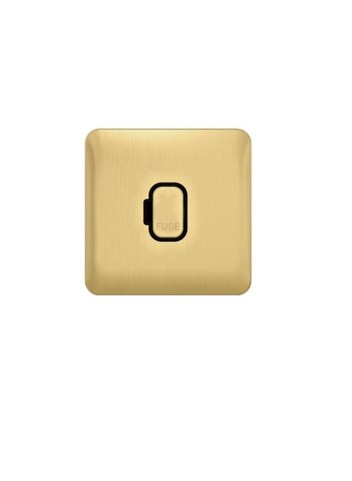 Schneider Electric GGBL5000BSBS Lisse - Unswitched FCU - 13A Satin Brass with Black Interior