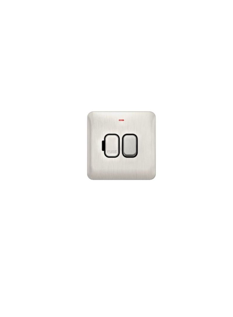 Schneider Electric GGBL5011BSS Lisse - Switched FCU with LED Indicator - 13A DP Stainless Steel with Black Interior