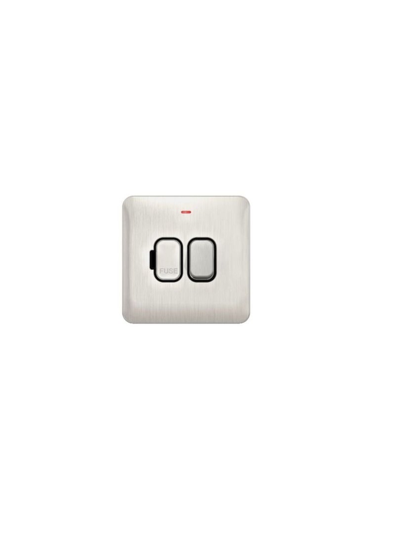 Schneider Electric GGBL5011BSS Lisse - Switched FCU with LED Indicator - 13A DP Stainless Steel with Black Interior