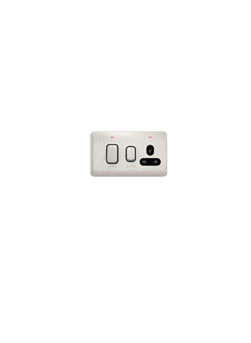 Schneider Electric GGBL4001BSSS Lisse - Cooker Control Unit with 13A Socket LED 45A DP Stainless Steel