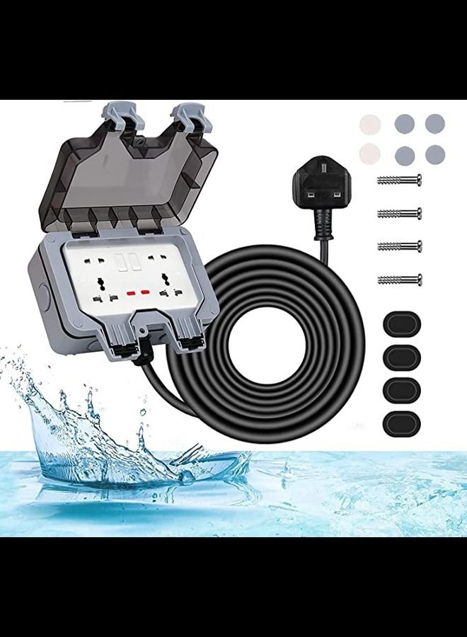 waterproof extension 13A socket for outdoor use heavy electrical appliance 10mtr