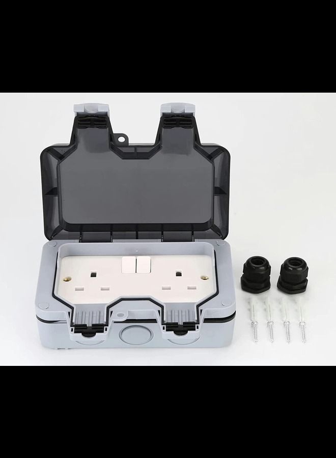 Outdoor Sockets Waterproof Single Socket 13A Outdoor Wall Weatherproof Plug Socket Box waterproof wall socket
