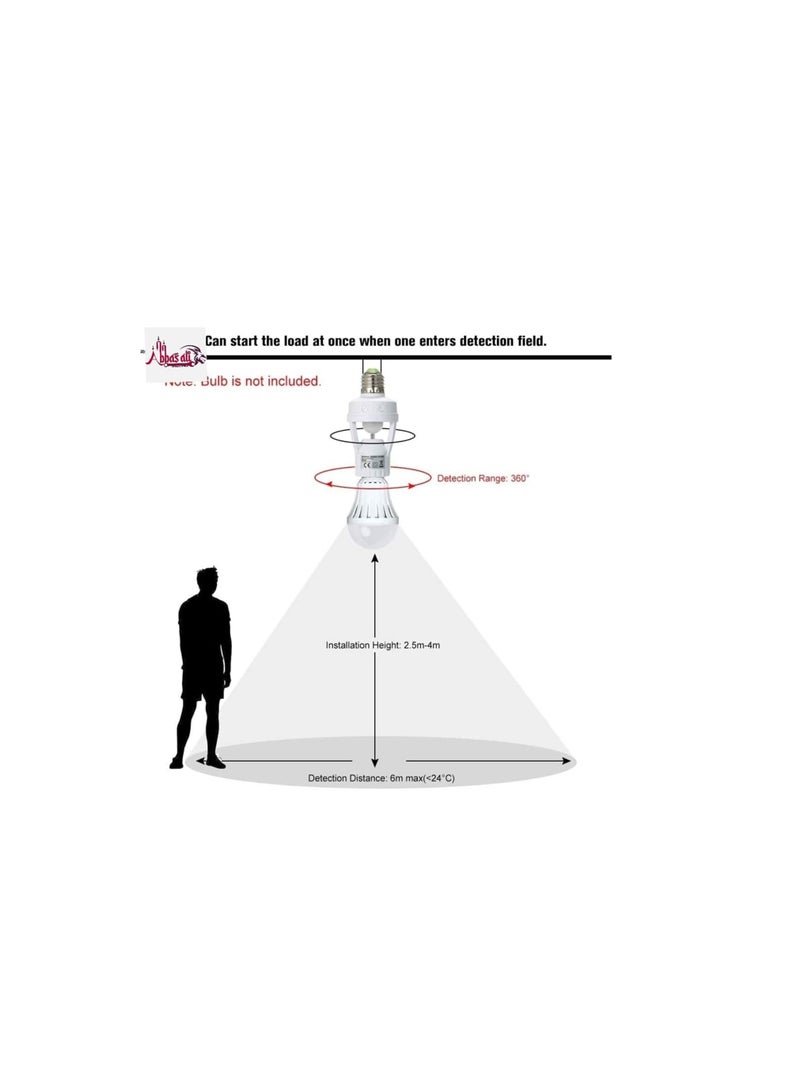 Motion Sensor Lamp Holder PIR Switch 360 Degrees