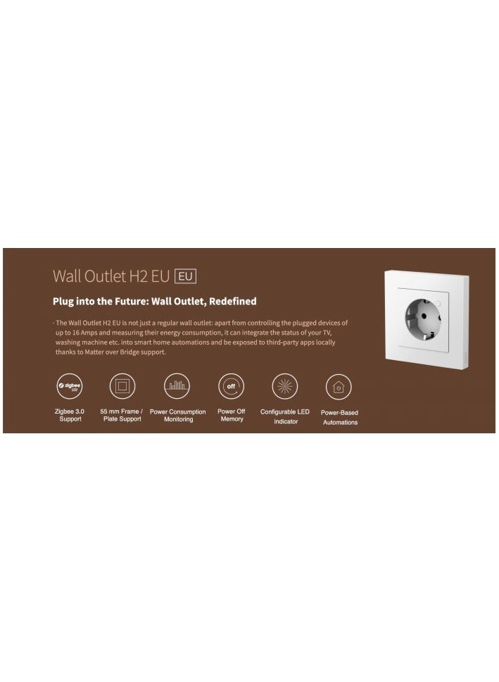 AQARA WALL OUTLET H2 EU (WP-P01D) - ZIGBEE FLUSH-MOUNTED SOCKET