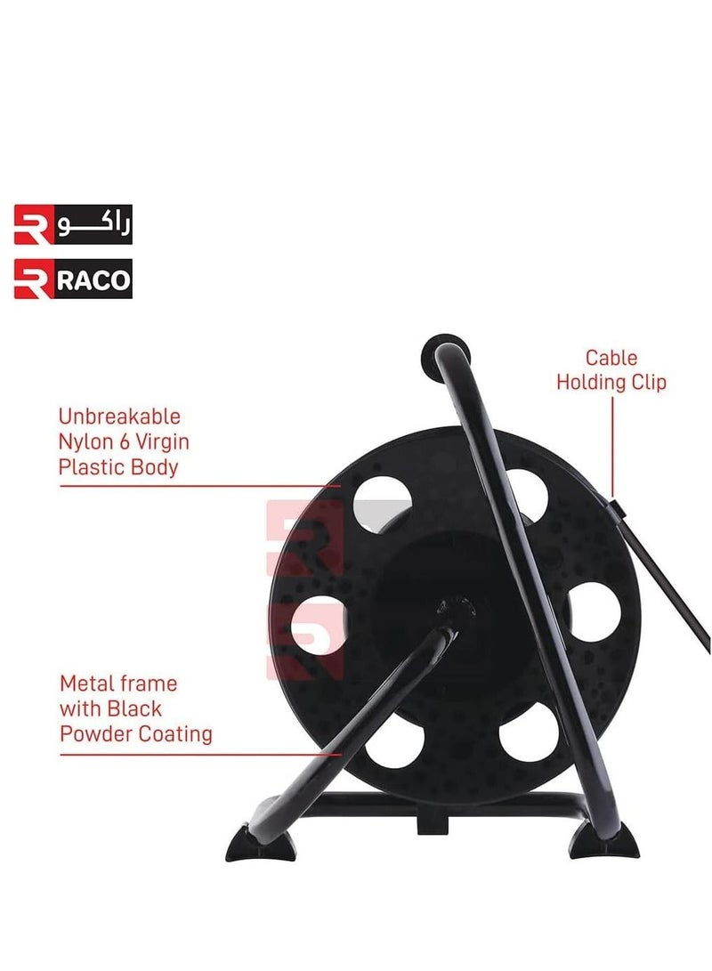 RACO Terminator Heavy Duty Extension Cable Reel, 3 Socket With Lighted Switch Cord Reel UK Plug Socket with 13Amp 3 pin plug