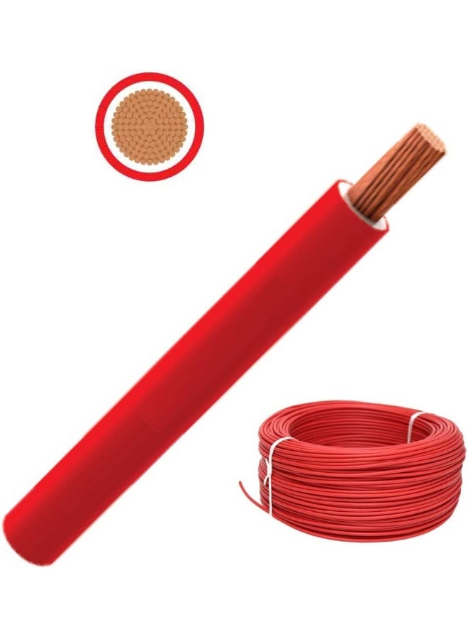 Multi Strand Pure Copper Single Core Flexible Cables | Trirated Electrolytic Conductor Up To 105C Fire Resist Electric Panel Wire | Bs6231 Iso9001 Ce Compliant 100Y(90M) Roll (4Mm, Red)