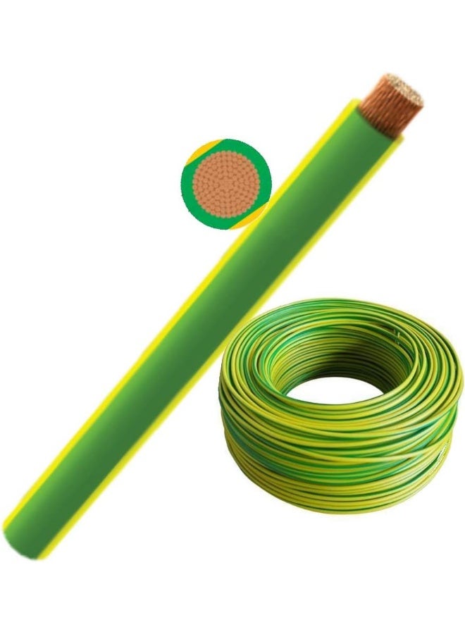 Multi Strand Pure Copper Single Core Flexible Cables | Trirated Electrolytic Conductor Up To 105C Fire Resist Electric Panel Wire | Bs6231 Iso9001 Ce Compliant 100Y(90M) Roll (1.5Mm, Yellow Green)