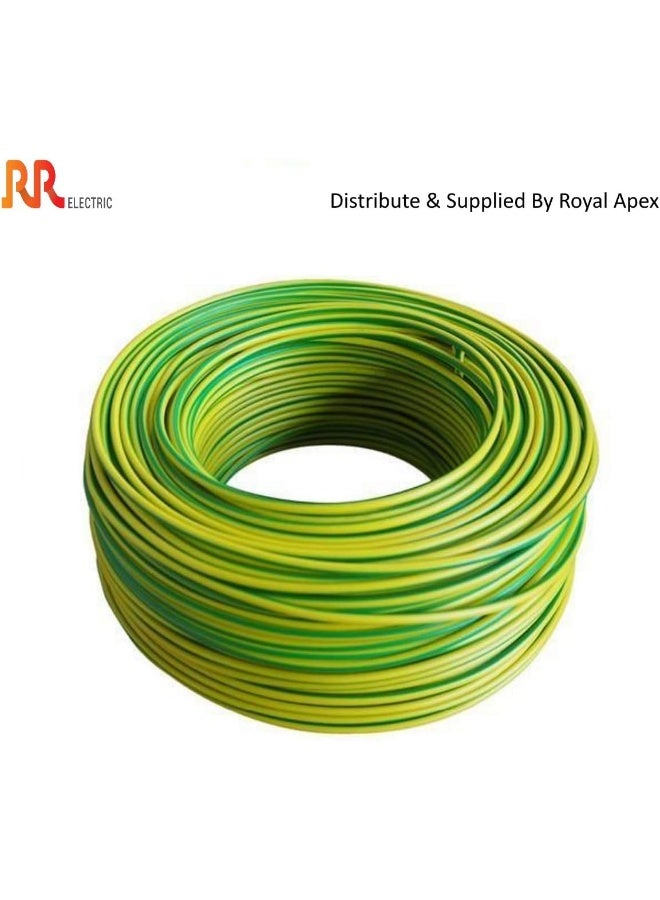 Multi Strand Pure Copper Single Core Flexible Cables | Trirated Electrolytic Conductor Up To 105C Fire Resist Electric Panel Wire | Bs6231 Iso9001 Ce Compliant 100Y(90M) Roll (1.5Mm, Yellow Green)