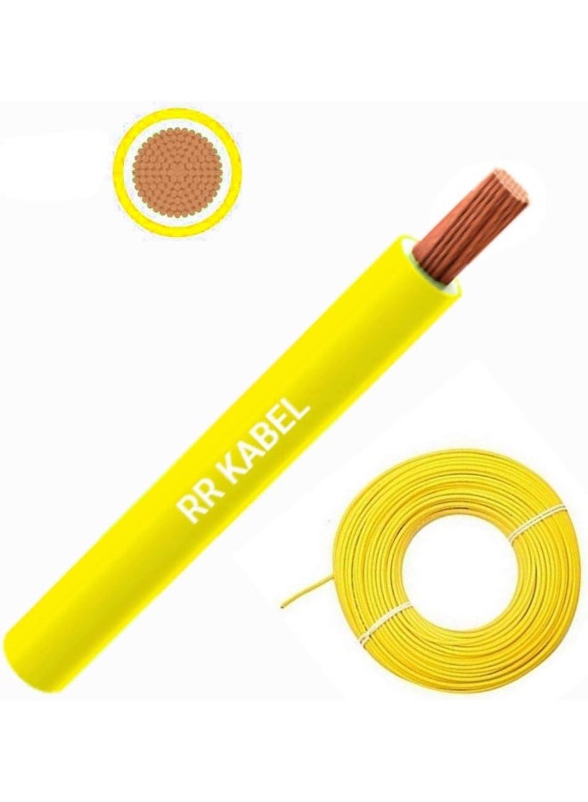 Multi Strand Pure Copper Single Core Flexible Cables | Trirated Electrolytic Conductor Up To 105C Fire Resist Electric Panel Wire | Bs6231 Iso9001 Ce Compliant 100Y(90M) Roll (0.5Mm, Yellow)