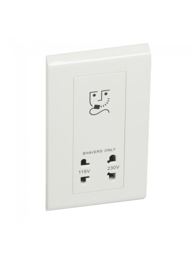 Vertical Shaver Socket 240/115V Belanko White