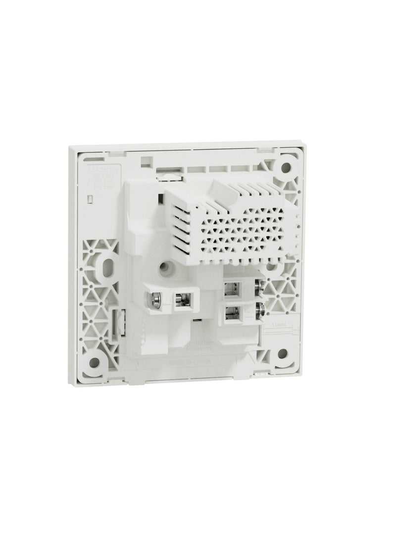 Schneider Electric Avataron C Switch Socket E8715USB_WE, 1 Gang, 13A White 2.1A Two Port USB