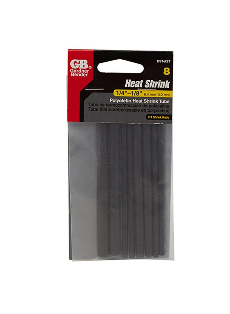 GB Gardner Bender Heat Shrink Tubing Black Set Pack Of 8