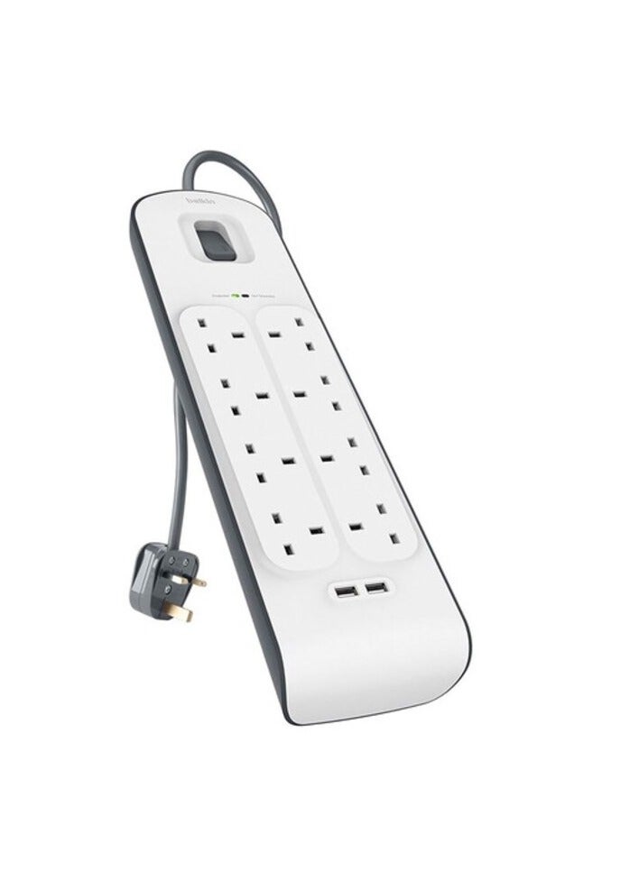 Belkin 8-Socket Surge Protector Extension Cord W/USB Port (2 m)