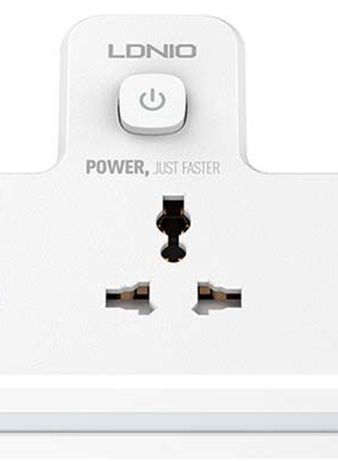 Multi Plug Extension Sockets with 2 USB With PD PORT White 155x105x73mm