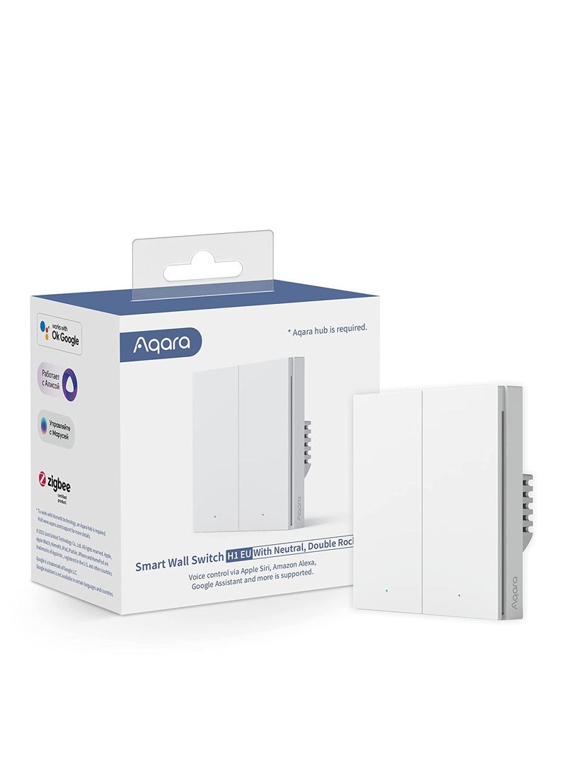 Smart Wall Switch H1 (with Neutral, Double Rocker)