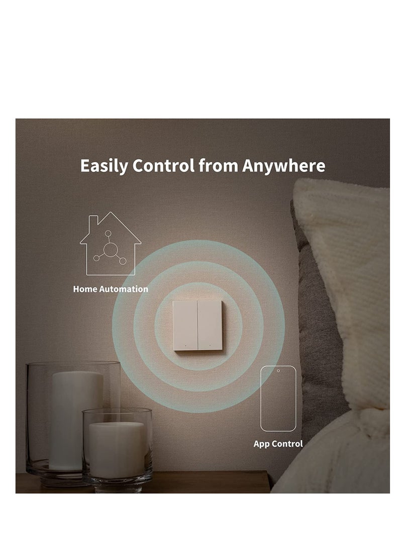 Smart Wall Switch H1 (with Neutral, Double Rocker)