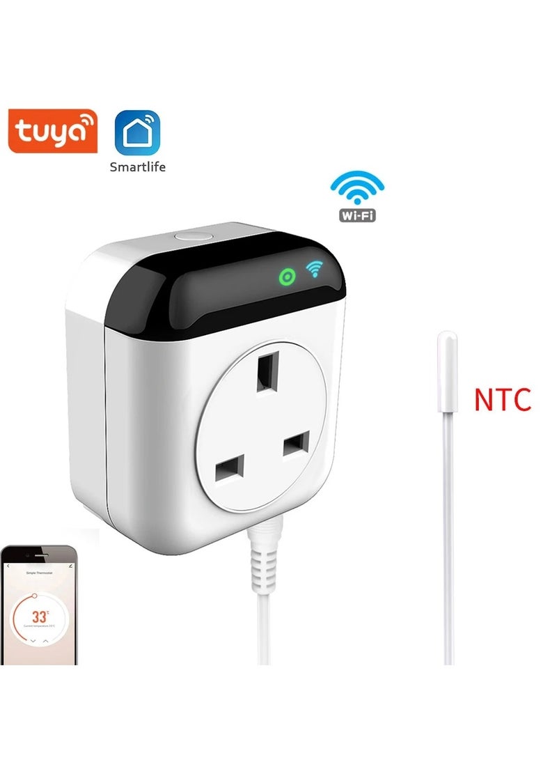 Smart Wifi Thermostat Plug Outlet Mini Temperature Controller 10A Plug-in Socket Schedule Timer Electric Switch for Heating ( 2 Pcs )