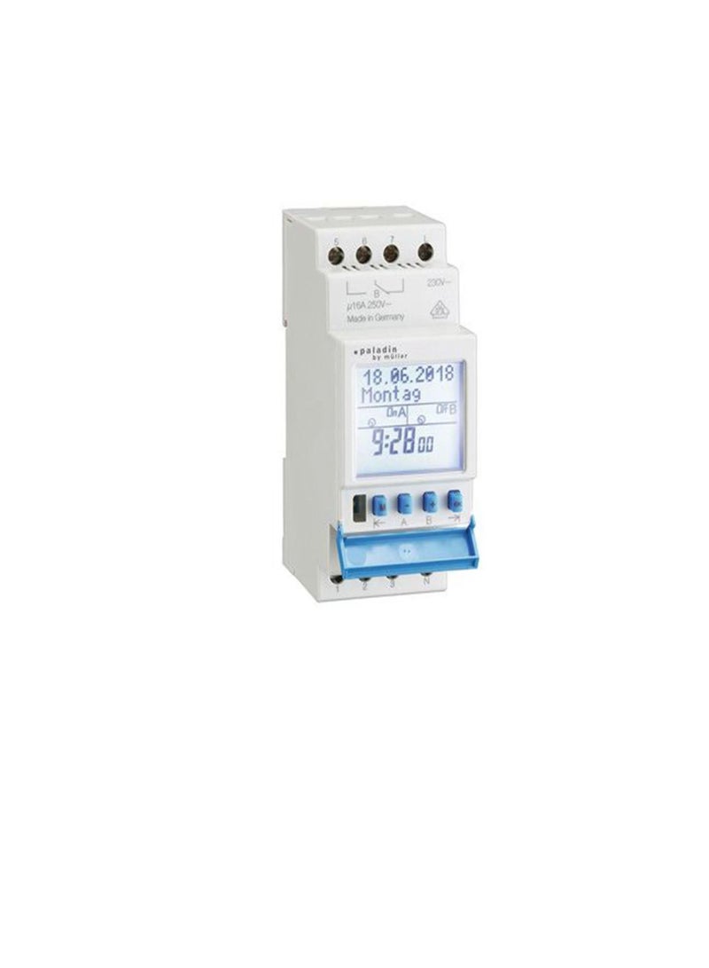 Digital Weekly Timer 2 Channel 230V Din Rail Mount 172421 Hugo Muller