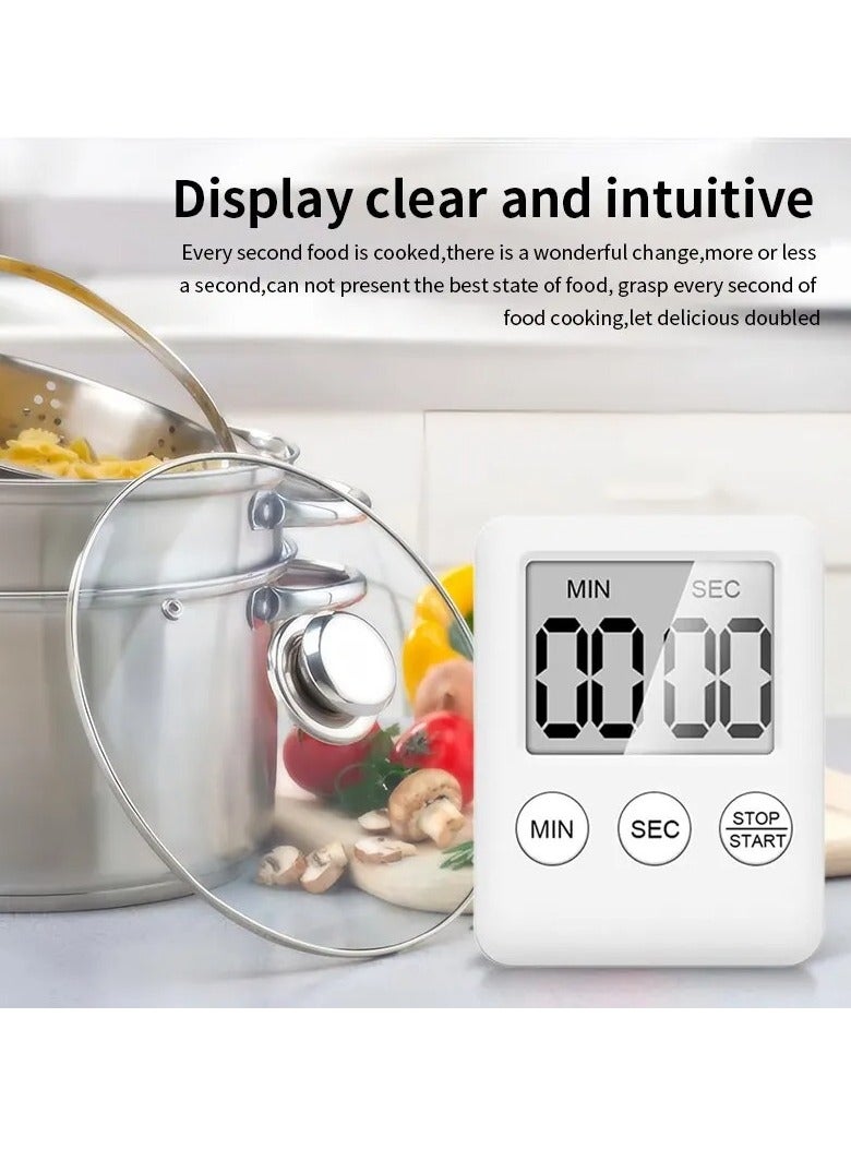 Digital Timer, 1pc Small Count Down/up Clock with Magnetic Attachment, Big LCD Display Loud Sounds Minute Second Kitchen Timer for Games, Cooking, Classroom, (Green)