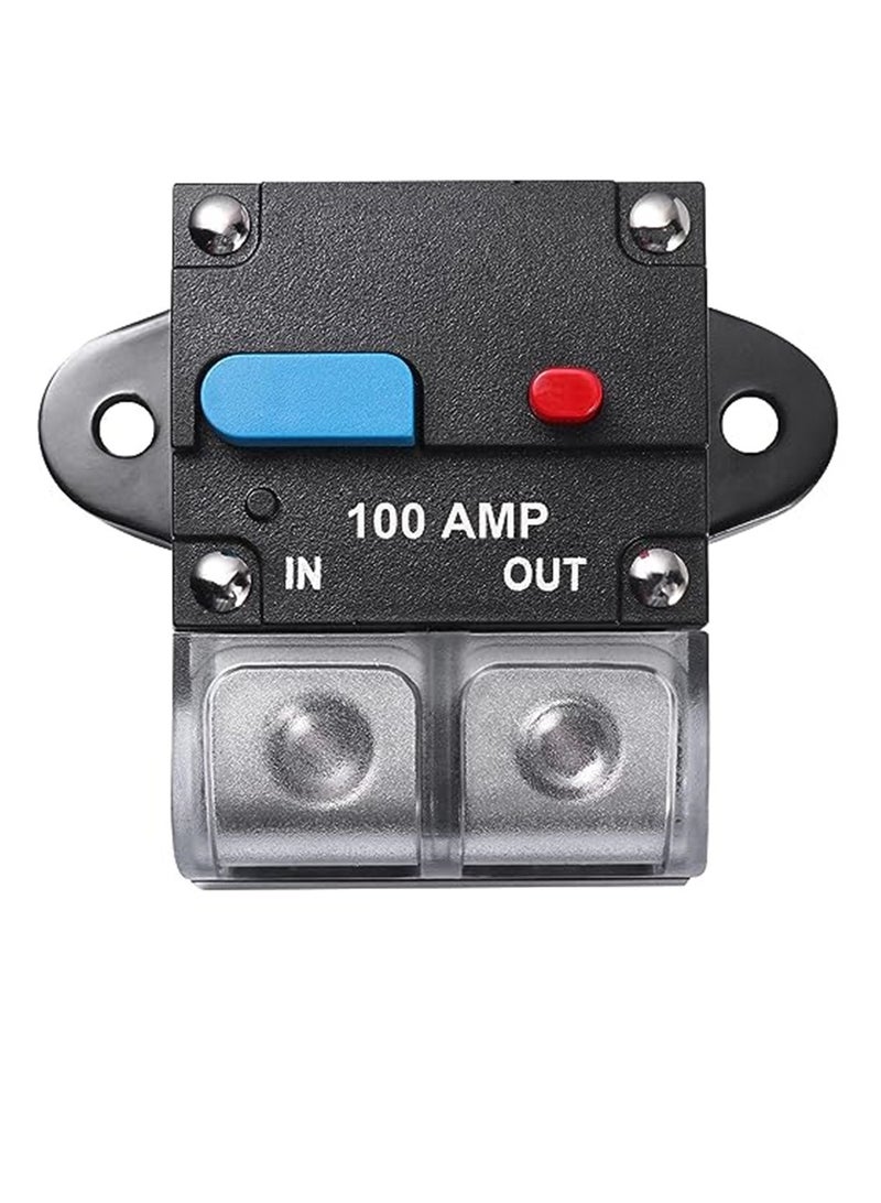 100 Amp Circuit Breaker, Resettable Circuit Breaker Manual Reset Switch Button for RVs Trolling Boat Marine Truck Vehicles Stereo Audio Electronic Battery Solar System, 12V-48VDC