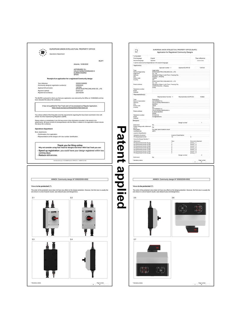 Solar Panel Disconnect Switch, Waterproof and Anti-UV IP66 High Performance DC 32 Amp PV Solar Isolator Disconnect, DC1000V