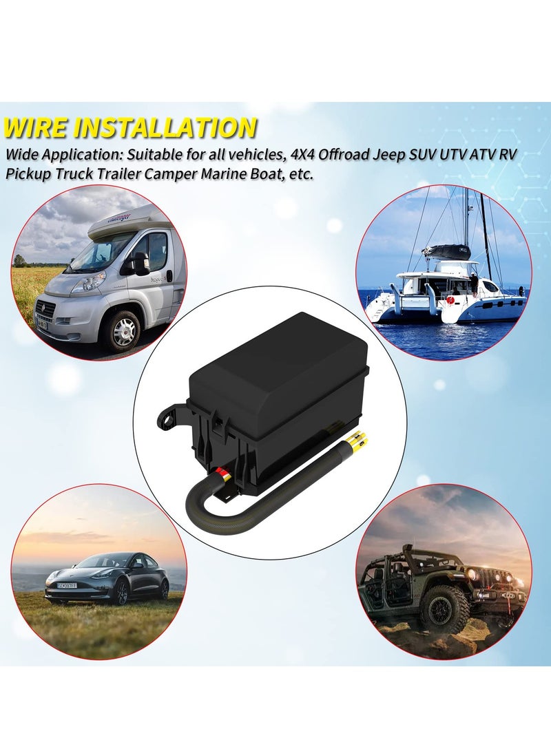 12V Fuse and Relay Box 6 Slots Universal Waterproof Relay Box with Pre Wired Automotive Universal Fuse Block ATC or ATO Blade Fuses and 40A Relay for Automotive Car Truck Marine Boat