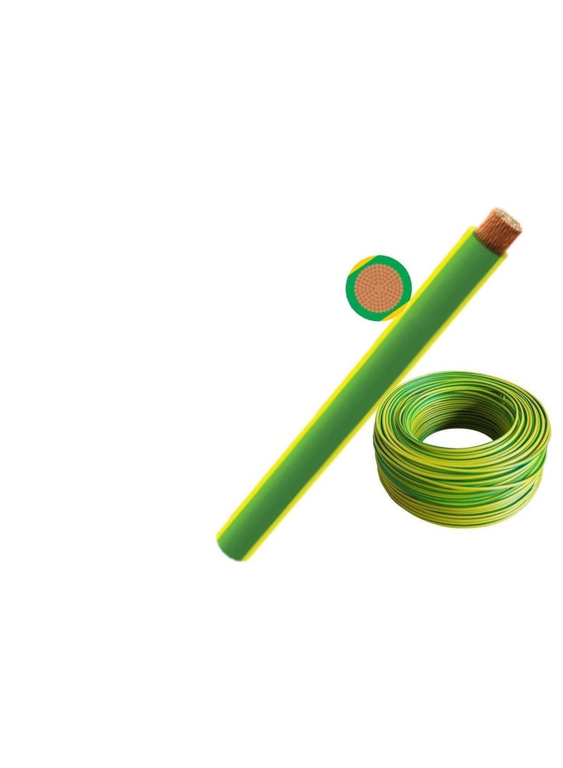 RR 2.5mm Single Core Wire-100 Yards-Yellow/Green