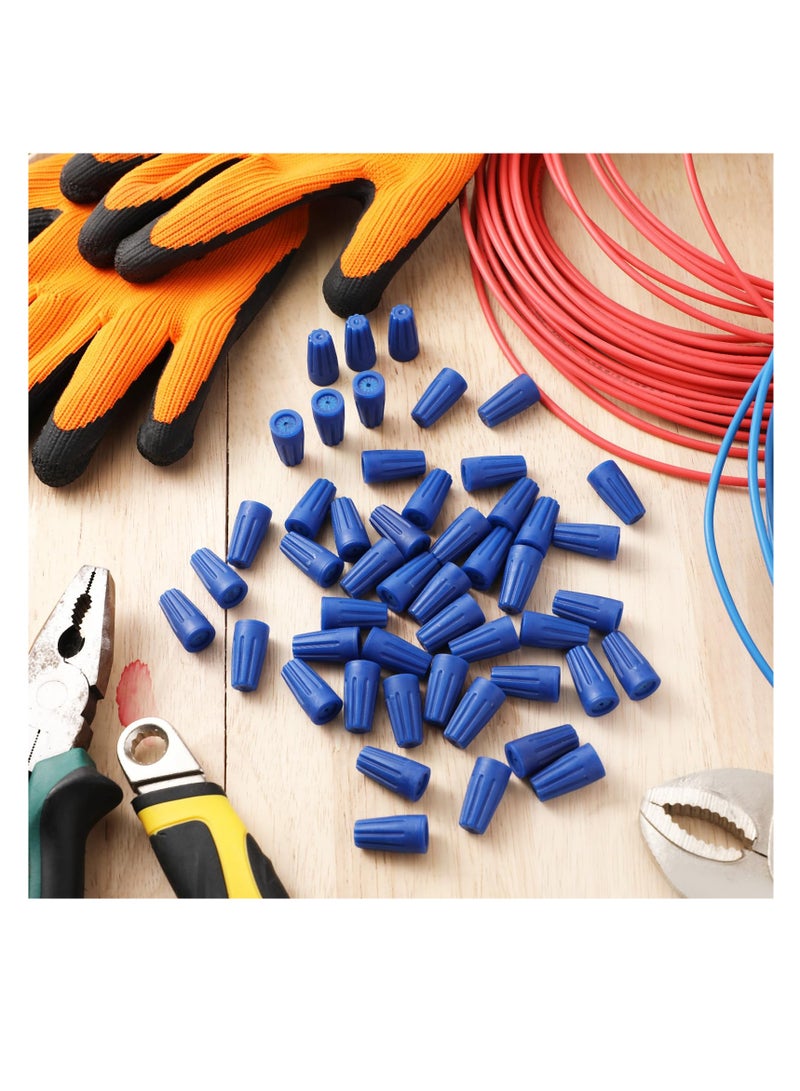 100 Pcs Waterproof Wire Outdoor Splice Terminal Electrical Connectors 22AWG-12AWG Cable Wire Landscape Connectors Wet Location Available for Building Application Connect Blue