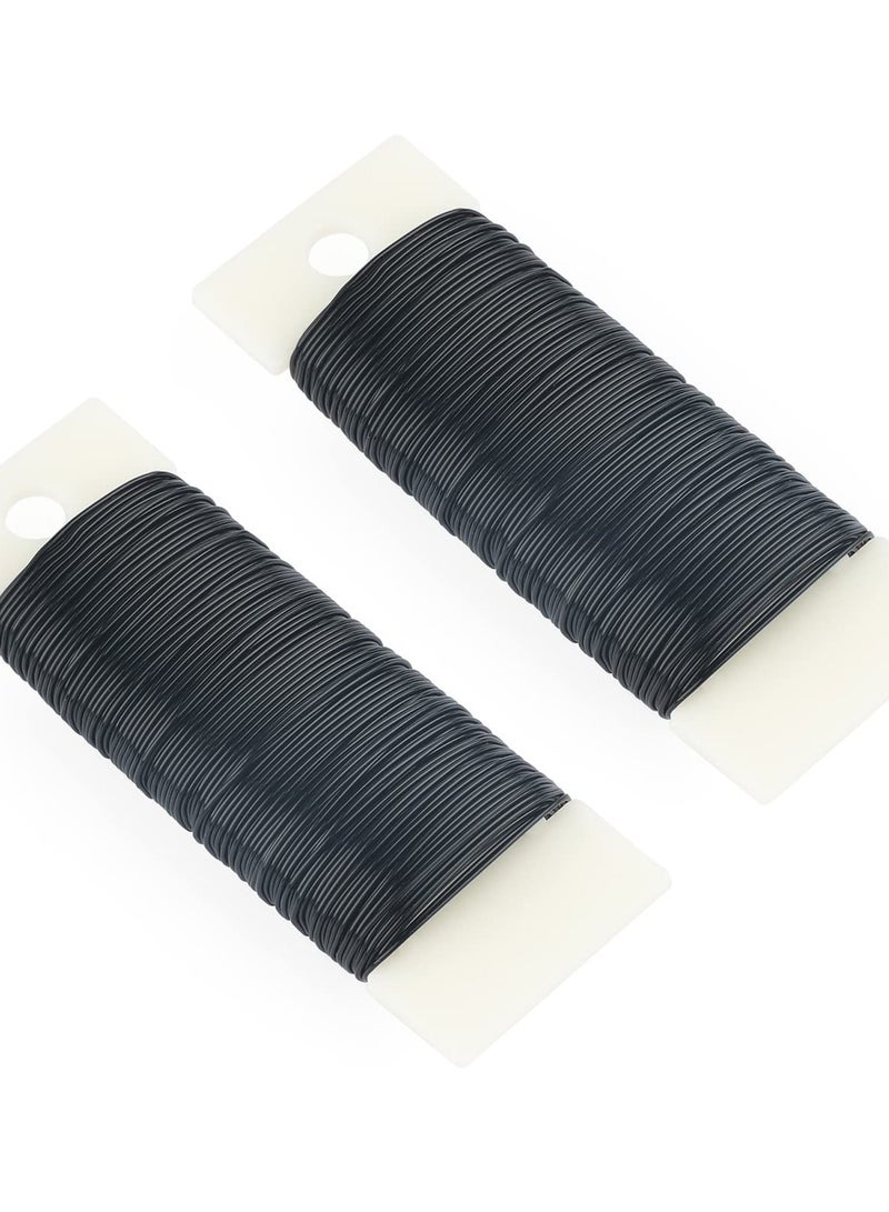 2 Rolls of 38M Black Floral Wire 0.7mm for Flower Arrangements Crafts and DIY Projects