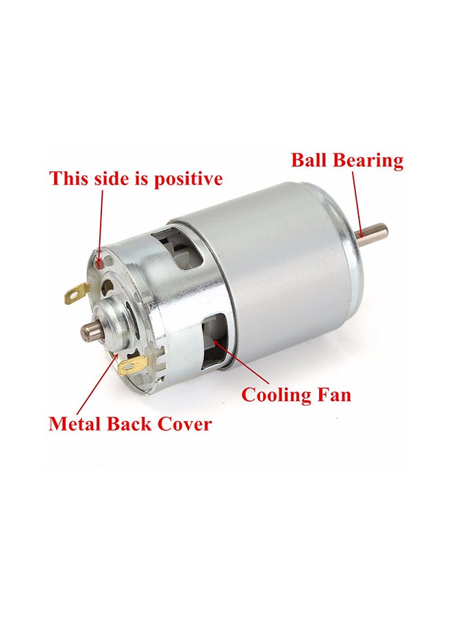 DC 12V-36V Ball Bearing Large Torque Low Noise DC Motor Silver 10x5x5centimeter