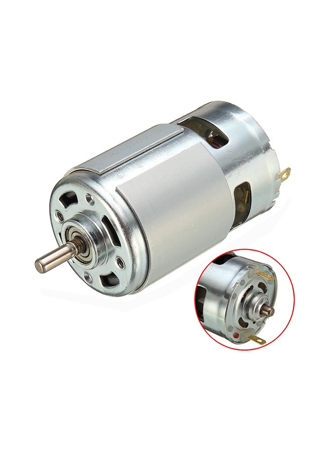 DC 12V-36V Ball Bearing Large Torque Low Noise DC Motor Silver 10x5x5centimeter