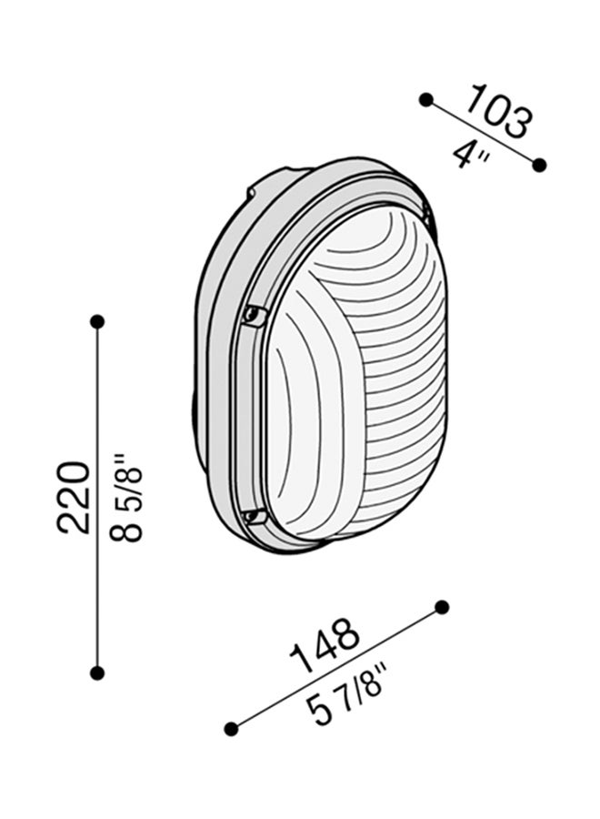 Luce Mini Tonda Oval Wall Bracket White 22 X 14.8 X 10.3centimeter