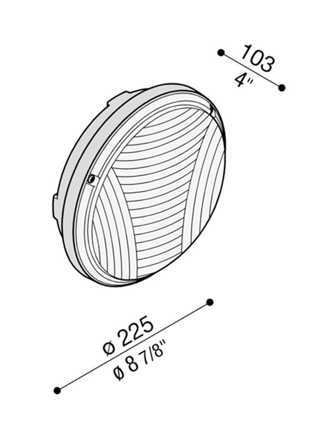 Luce Mini Tonda Round Wall Bracket White 22.5 X 10.3centimeter