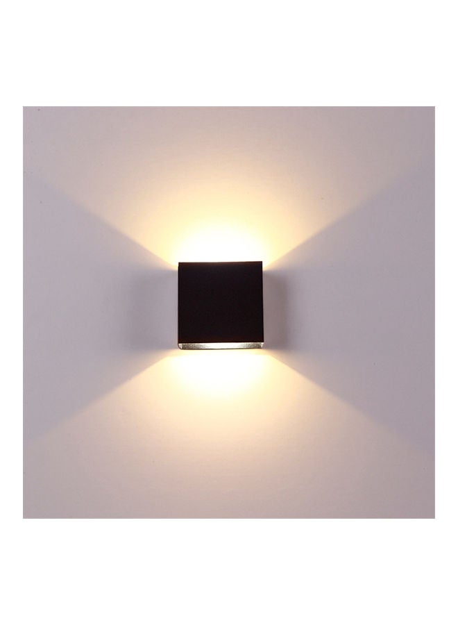 5V 6W Square Shape Aluminium Wall Lamp COB Light BD74 Non-dimmable Wall Light Style:Black shell warm light 12*12*12cm