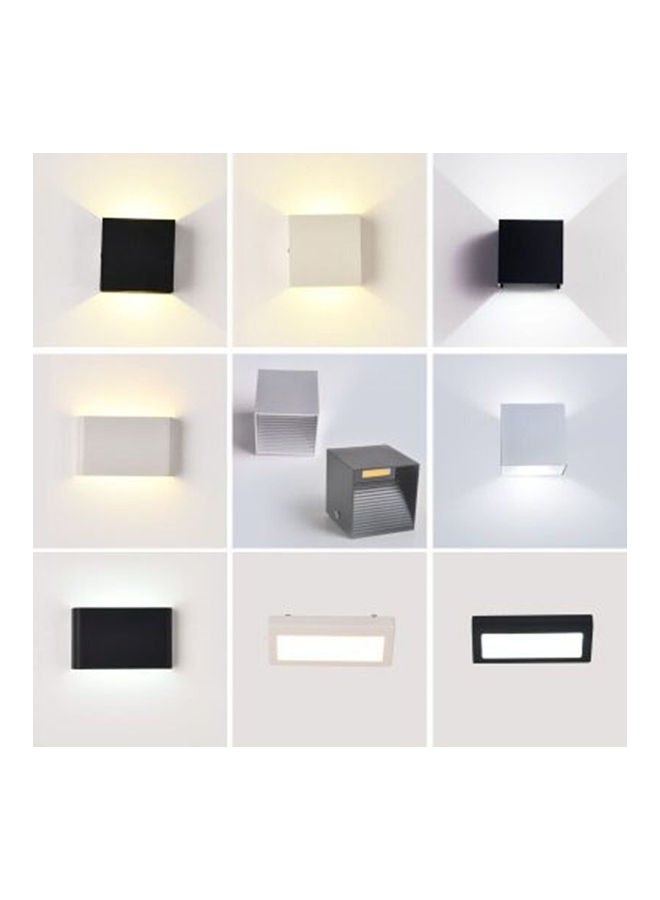 5V 6W Square Shape Aluminium Wall Lamp COB Light BD74 Non-dimmable Wall Light Style:Black shell warm light 12*12*12cm