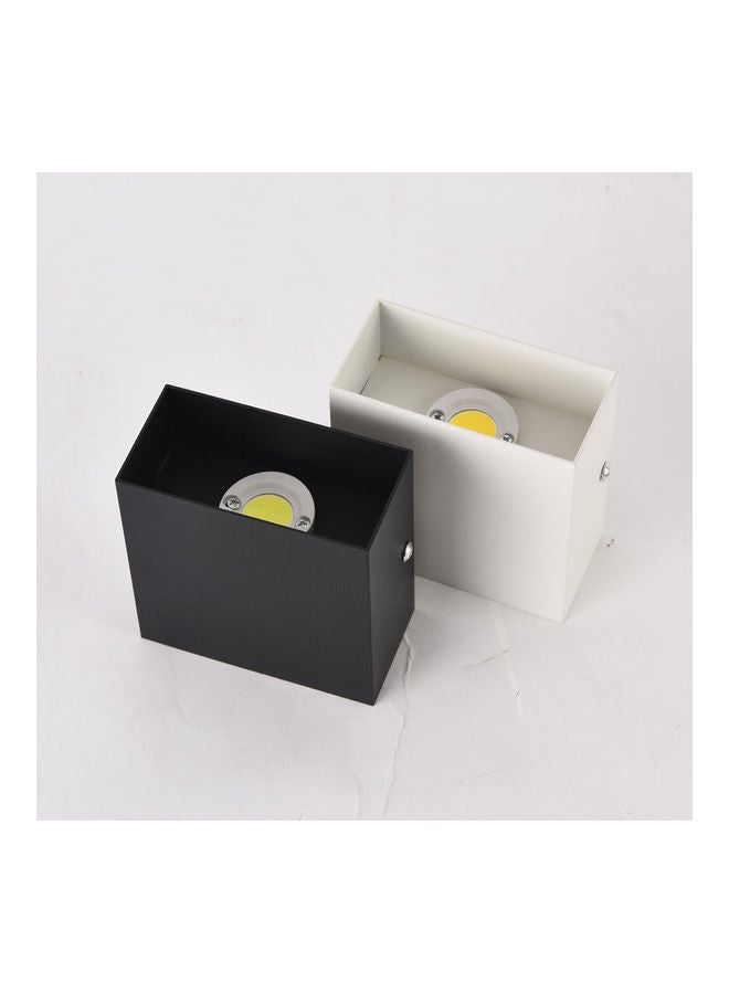 5V 6W Square Shape Aluminium Wall Lamp COB Light BD74 Non-dimmable Wall Light Style:Black shell warm light 12*12*12cm