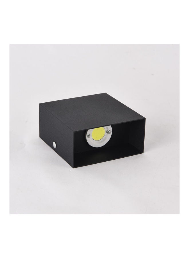 5V 6W Square Shape Aluminium Wall Lamp COB Light BD74 Non-dimmable Wall Light Style:Black shell warm light 12*12*12cm