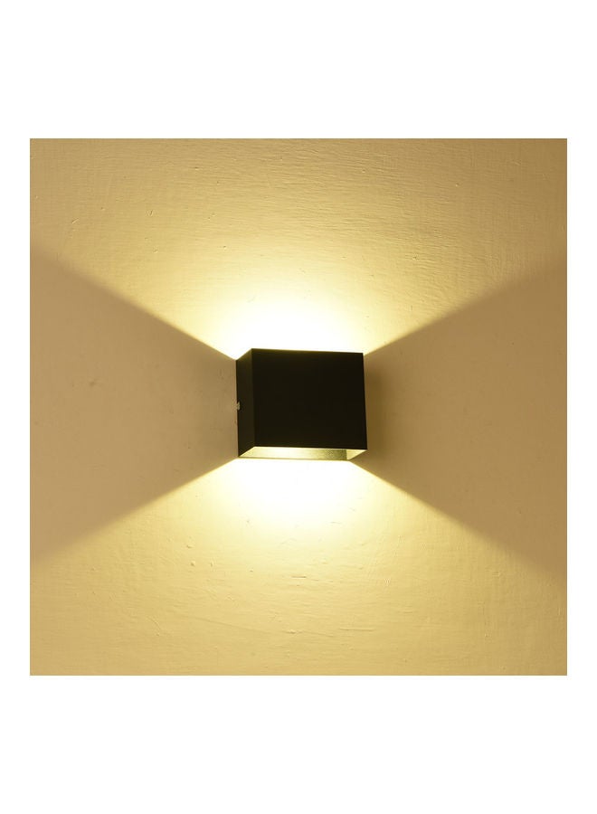 5V 6W Square Shape Aluminium Wall Lamp COB Light BD74 Non-dimmable Wall Light Style:Black shell warm light 12*12*12cm