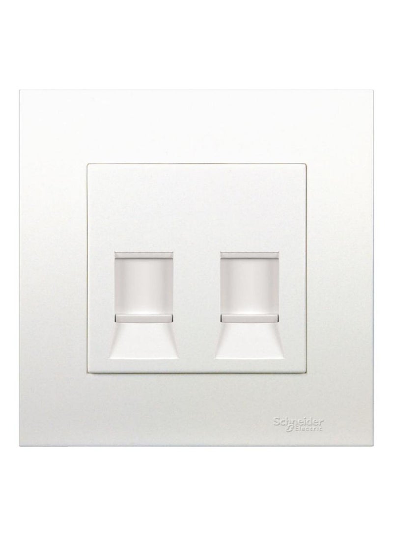 Schneider Electric Vivace 2 Gang Keystone Wall Plate W/ Shutter 8.7 x 8.7 x 4cm