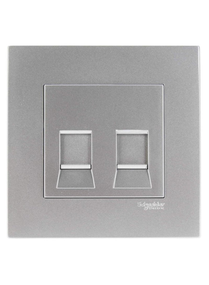 Vivace 2 Gang Wall Plate For Keystone Data Jack 8.7 x 8.7 x 3.6cm