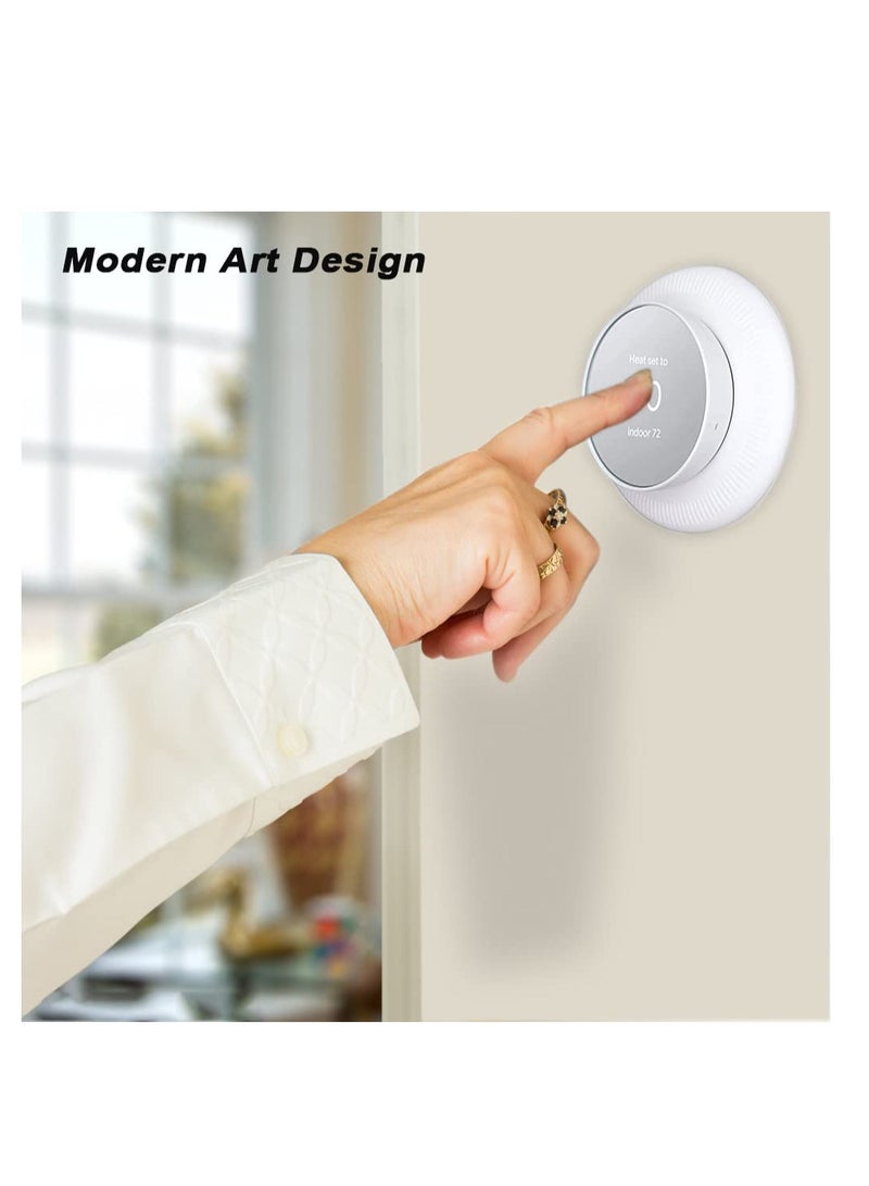 Silicone Wall Plate Cover Compatible with Google Nest Thermostat, Fingerprint Resistant Bracket Mount Trim Kit for Nest Thermostat, Complementary Design Easy to Install Backplate for Home, White