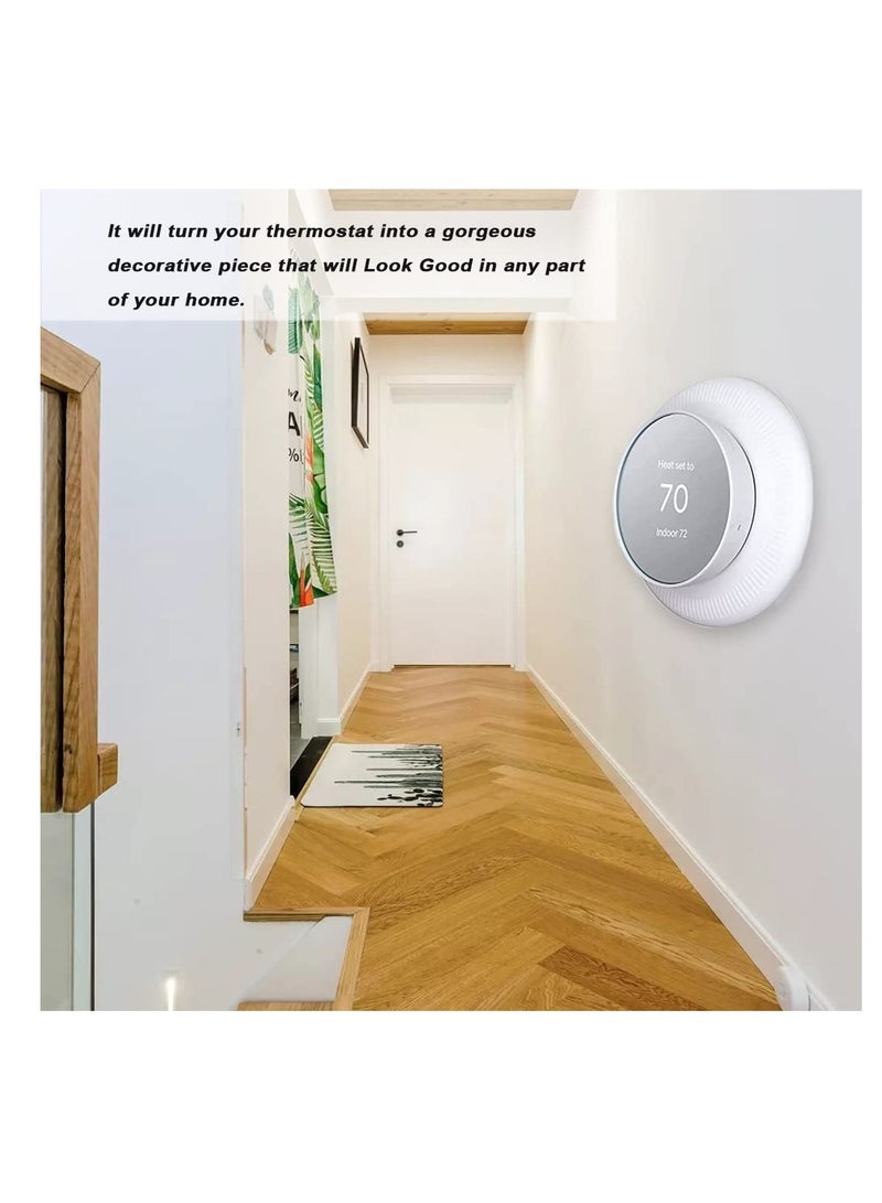 Silicone Wall Plate Cover Compatible with Google Nest Thermostat, Fingerprint Resistant Bracket Mount Trim Kit for Nest Thermostat, Complementary Design Easy to Install Backplate for Home, White