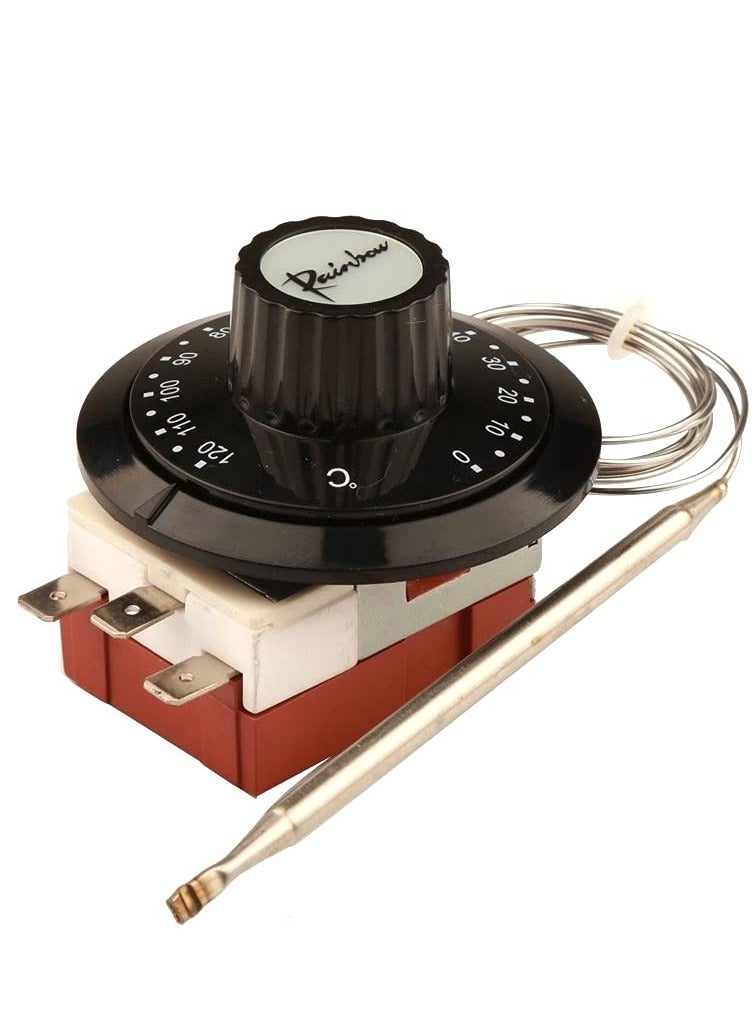 Rainbow Capillary Thermostat 0-120 Celsius Degrees Adjustable Tempering Switch 3 Pin NC Temperature Controller