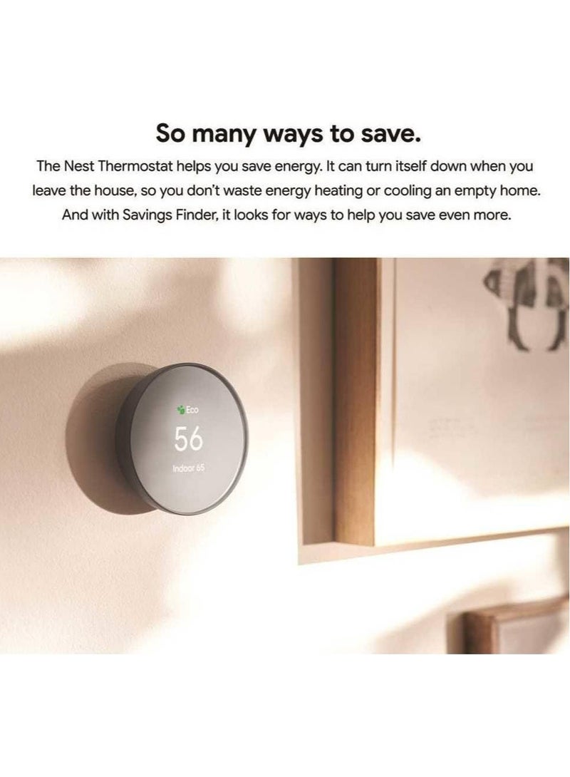 Nest Thermostat 4th Gen Smart Programmable Wi-Fi Snow GA01334-US