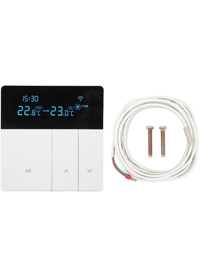 Smart WiFi Programmable Thermostat with Advanced LCD Display, Remote App Control, and Sleek Modern Design for Enhanced Climate Control in Any Location.