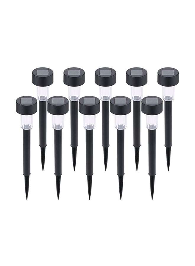 10-Piece LED Outdoor Solar Light Black/Clear 5.5x36.5centimeter