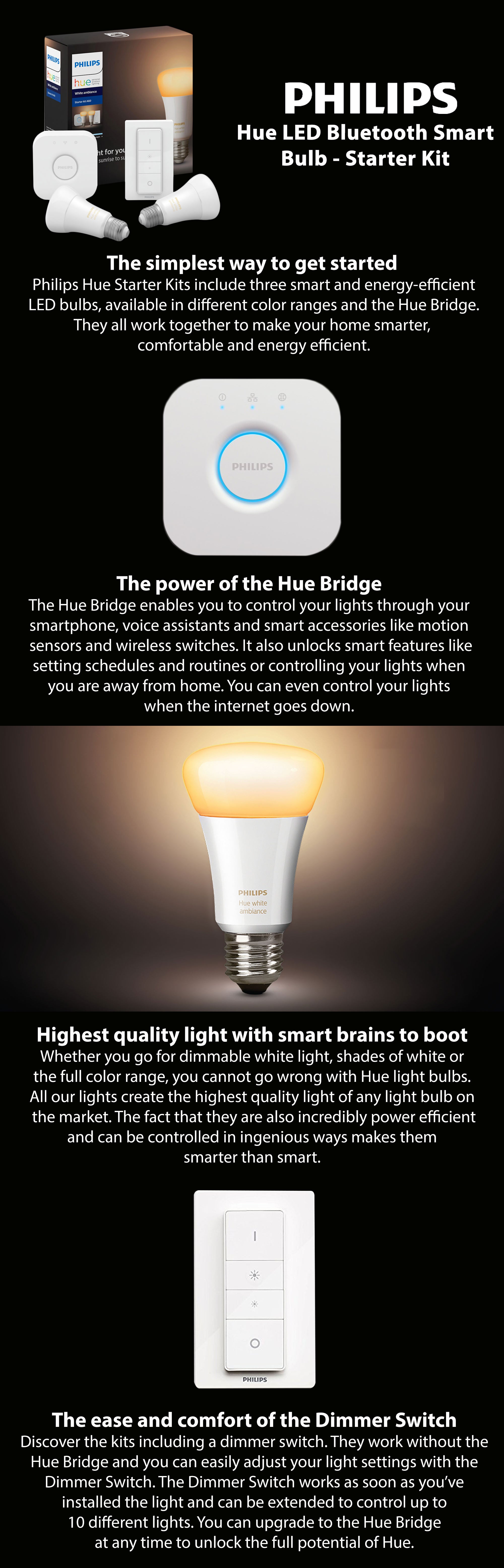 PHILIPS HUE WA 8.5W A60 E27 SET UAE- STARTER KIT White