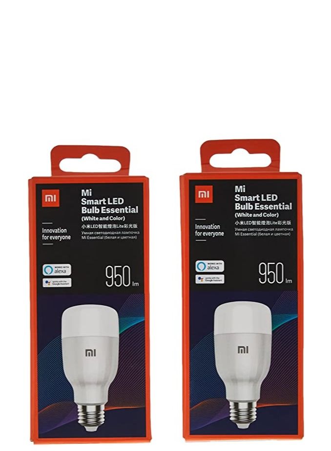 Mi Smart Led Bulb Essential (White And Color), 950Lm, Pack Of 2, 1, 2Pcs Mi Bulb